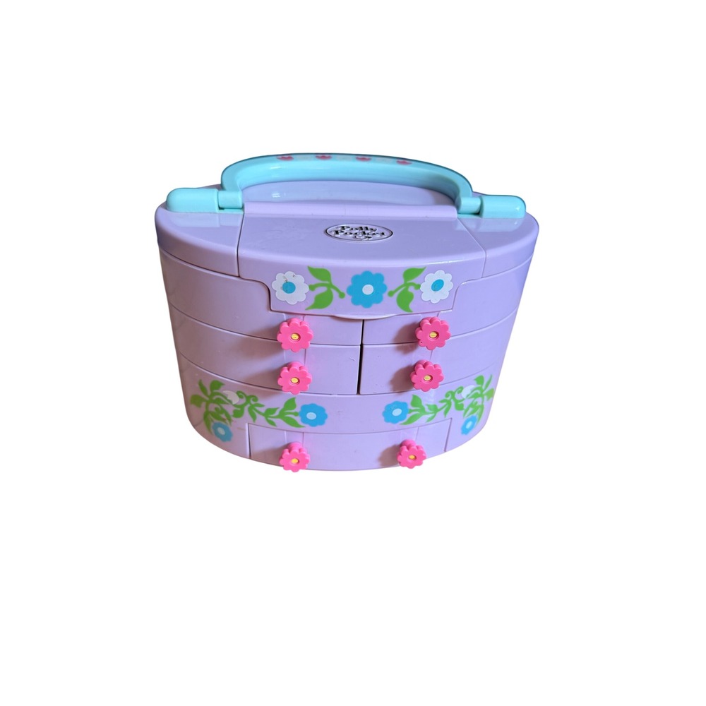 Vintage 1991 Polly Pocket Bluebird pull out playhouse Jewelry Box Playset Purple